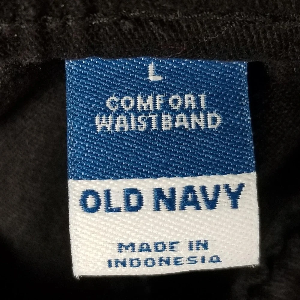 Old Navy Pants Mens Large Black Comfort Waistband Casual Relaxed Fit Cotton